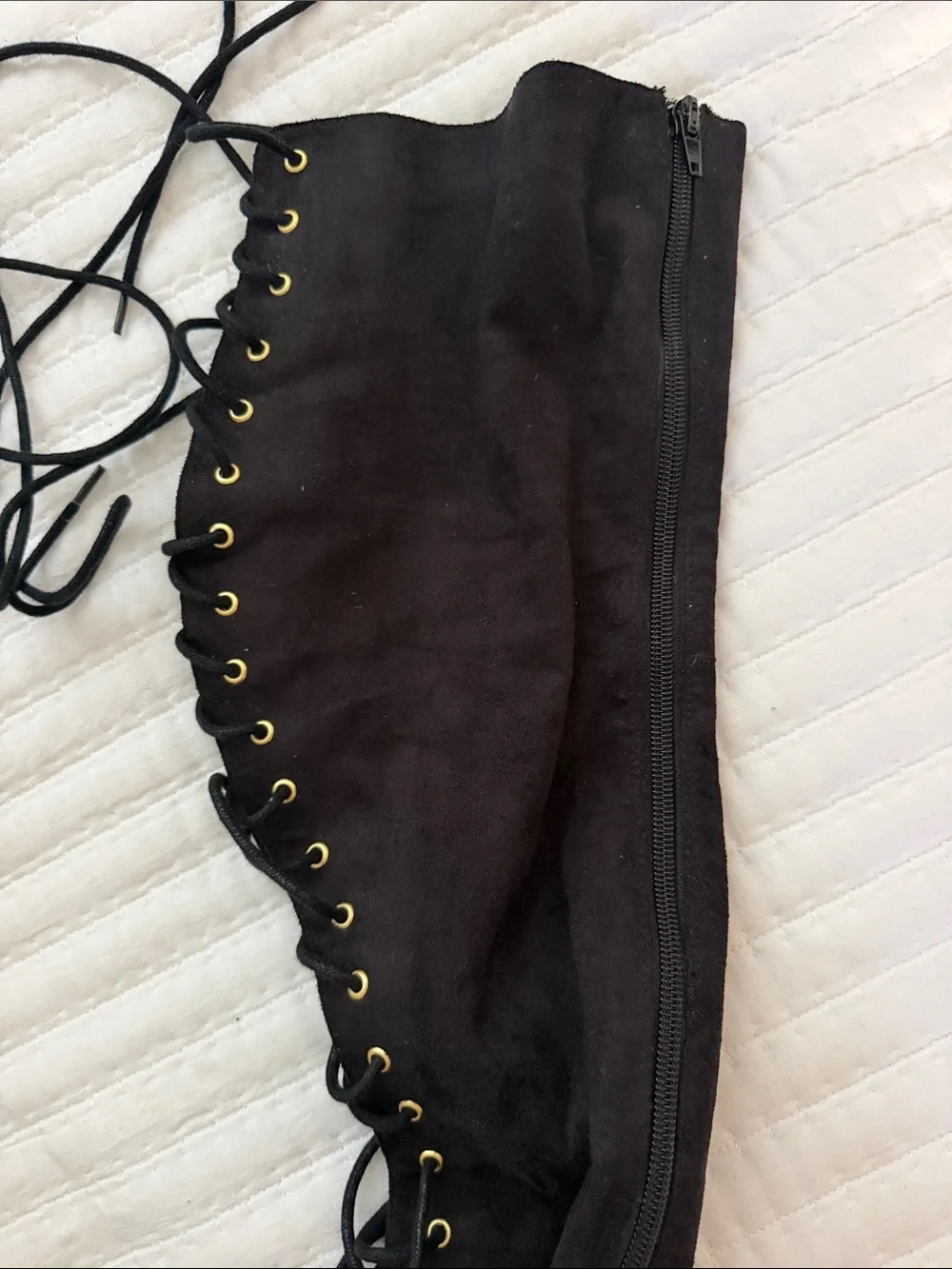 Black Lace-Up Over-the-Knee Stiletto Boots